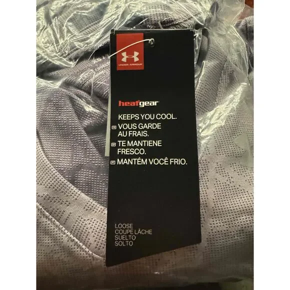 Under Armour Women's Tech V-neck Marble Jacquard Top - Purple Haze Extra Small - Picture 6 of 7